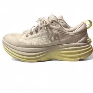 HOKA Women's Bondi 8 Nimbus Cloud Luminary Green Lightweight Running Shoe